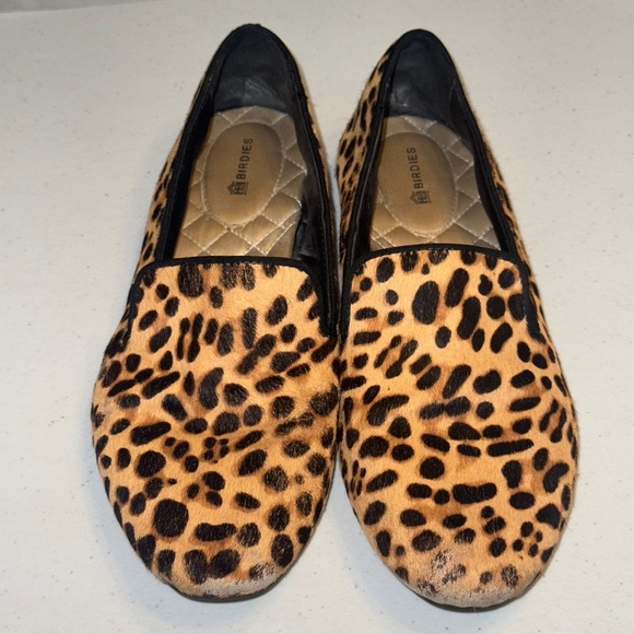 Birdies The Starling Cheetah Calf Hair Leopard Print Loafer Flats Size 8 - Picture 7 of 11